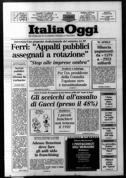 Italia oggi : quotidiano di economia finanza e politica